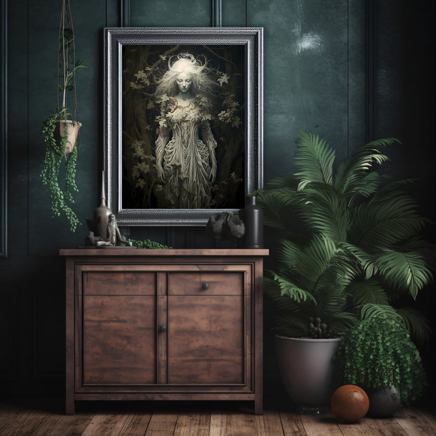 Legend of the White Lady Wall Art Victorian Ghost Historic Portrait ...