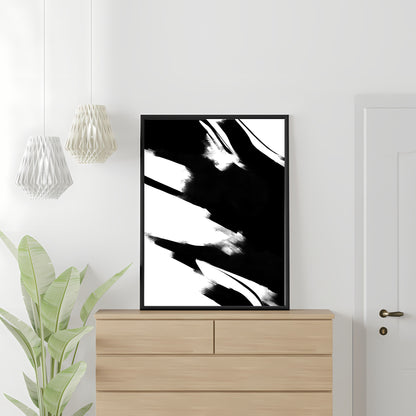 Abstrakte Wandkunst in Schwarz und Weiß, moderner minimalistischer Kunstdruck, Schlafzimmerdekor, nordischer Kunstpapier-Posterdruck