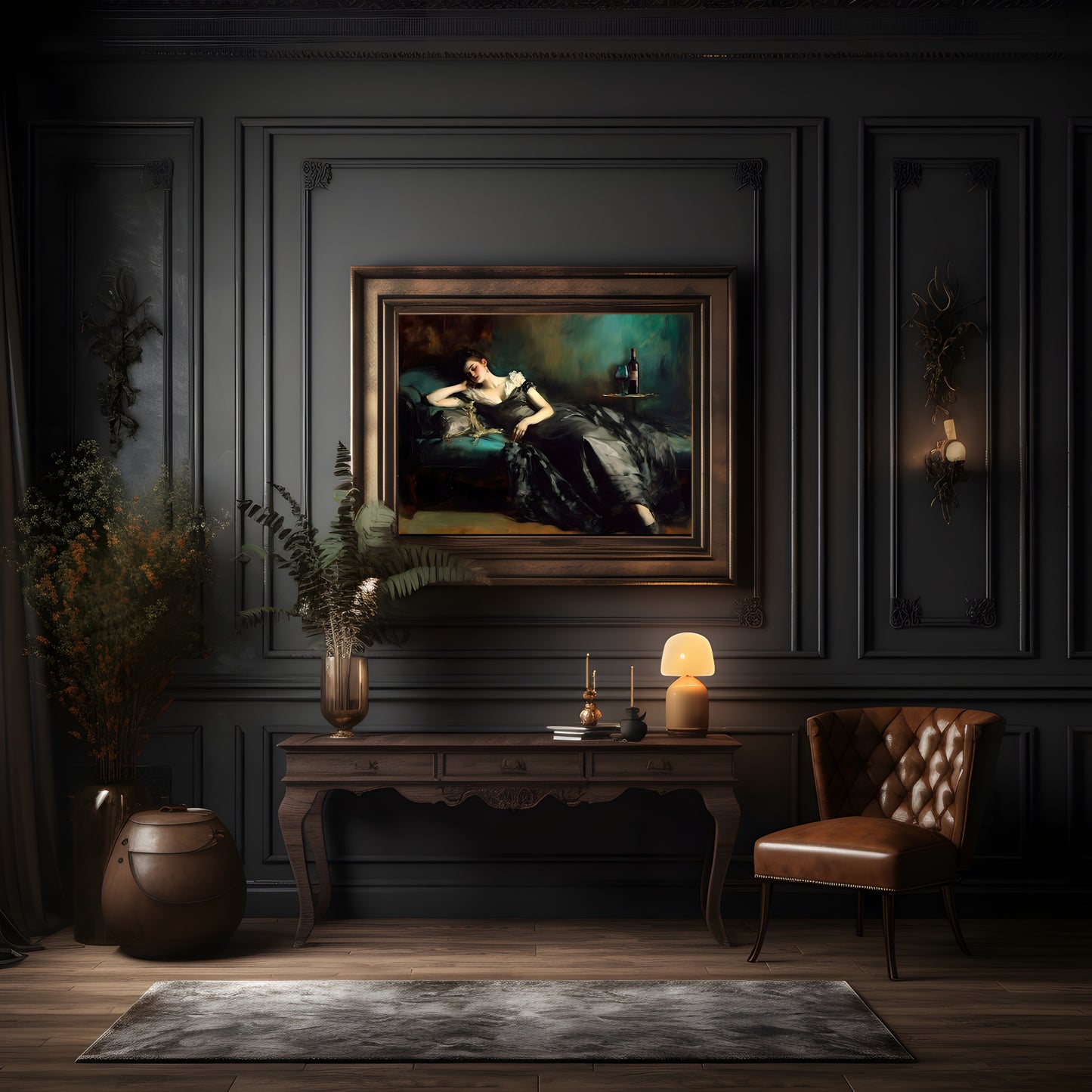 Victorian Woman Sleeping Wall Art Dark Academia Gothic Dark Cottagecore Poster