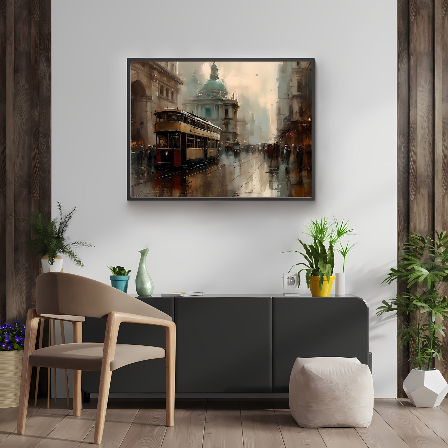 Historic London Street 19th Century Vintage Paper Poster Prints Wall Art Cityscape Impressionistic Painting Nostalgia Artwork Above Couch Decor