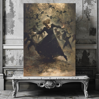 All hell breaks loose - Witch Casting Spell by Dancing - Gothic Canvas Print - Everything Pixel