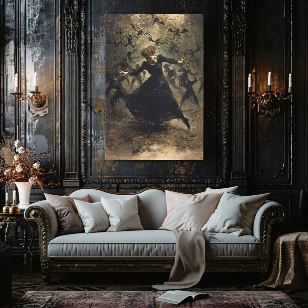 All hell breaks loose - Witch Casting Spell by Dancing - Gothic Canvas Print - Everything Pixel