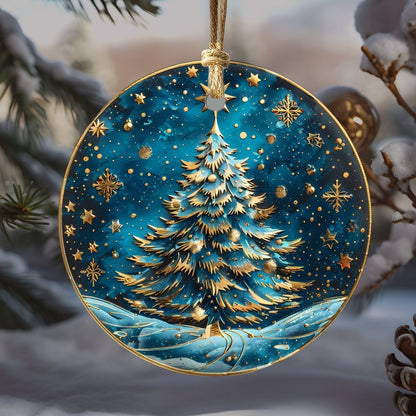 Blue & Gold Christmas Ornaments 20 Options Ceramic Ornaments (no relief) Festive Christmas Tree Decor Gift Idea Seasonal Home Decor - Everything Pixel