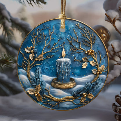 Blue & Gold Christmas Ornaments 20 Options Ceramic Ornaments (no relief) Festive Christmas Tree Decor Gift Idea Seasonal Home Decor - Everything Pixel