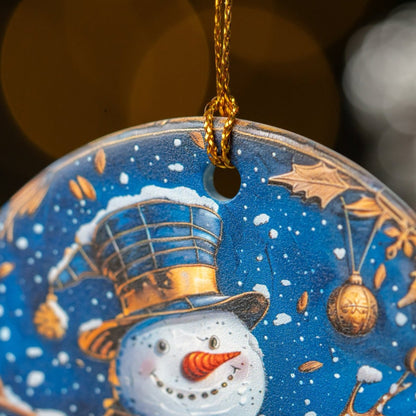 Blue & Gold Christmas Ornaments 20 Options Ceramic Ornaments (no relief) Festive Christmas Tree Decor Gift Idea Seasonal Home Decor - Everything Pixel