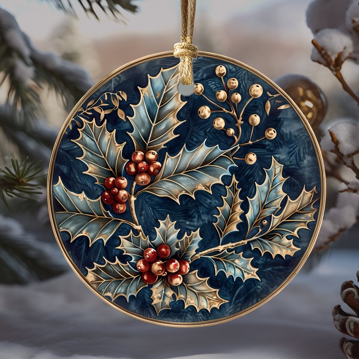 Blue & Gold Christmas Ornaments 20 Options Ceramic Ornaments (no relief) Festive Christmas Tree Decor Gift Idea Seasonal Home Decor - Everything Pixel