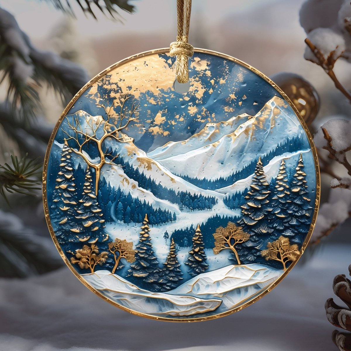 Blue & Gold Christmas Ornaments 20 Options Ceramic Ornaments (no relief) Festive Christmas Tree Decor Gift Idea Seasonal Home Decor - Everything Pixel