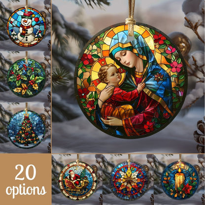 Christmas Ornaments 20 Options Ceramic Ornaments with Stained Glass Look (no relief) Festive Christmas Tree Decor Religious Decor - Everything Pixel