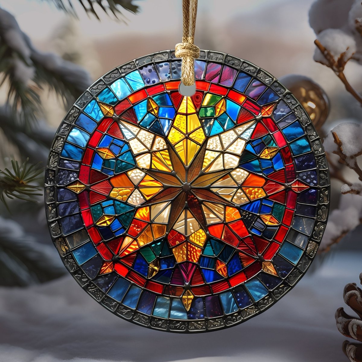 Christmas Ornaments 20 Options Ceramic Ornaments with Stained Glass Look (no relief) Festive Christmas Tree Decor Religious Decor - Everything Pixel