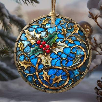 Christmas Ornaments Blue & Gold 20 Options Ceramic Ornaments with Stained Glass Look (no relief) Festive Christmas Tree Decor Gift Idea - Everything Pixel