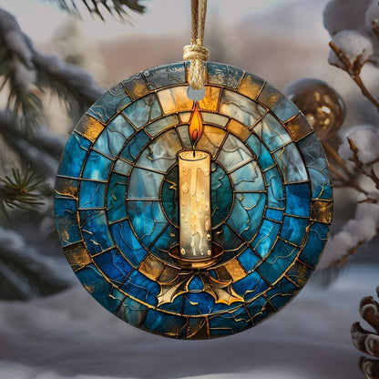 Christmas Ornaments Blue & Gold 20 Options Ceramic Ornaments with Stained Glass Look (no relief) Festive Christmas Tree Decor Gift Idea - Everything Pixel