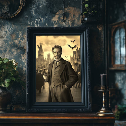 Custom Vintage Wizard & Witch Portrait – Personalized Gothic Wall Art - Everything Pixel