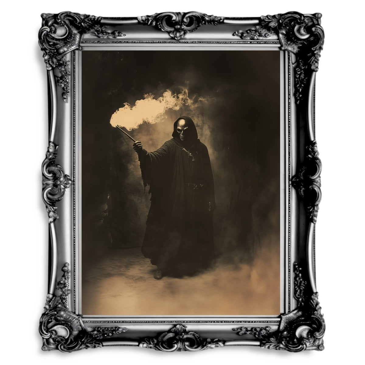 Dark Sorcerer Wizard Wall Art - Gothic Fantasy Witchcore Decor - Everything Pixel