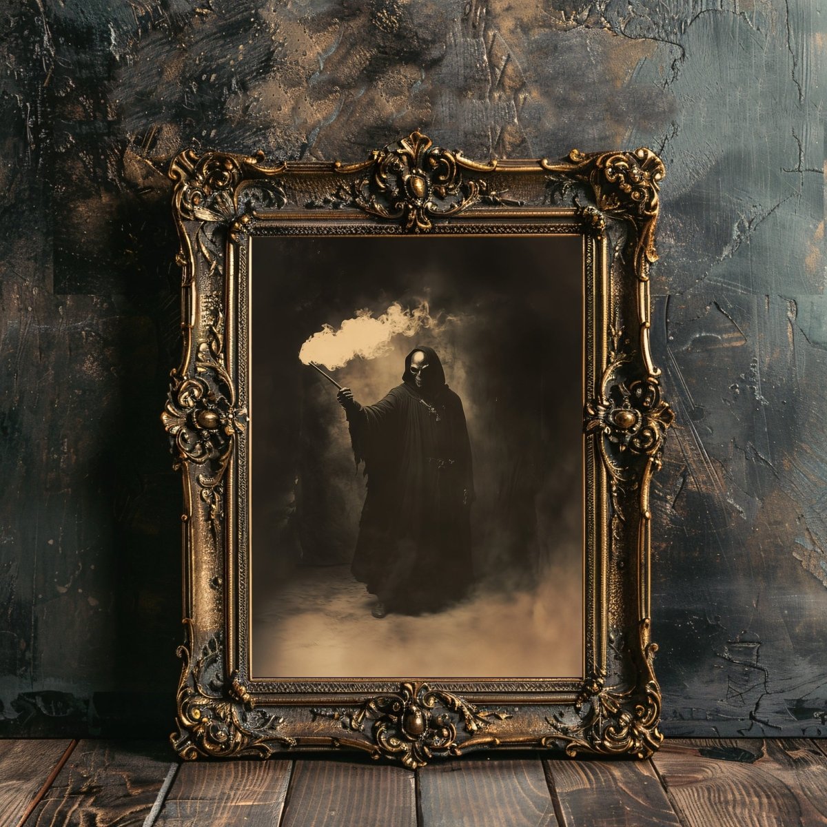 Dark Sorcerer Wizard Wall Art - Gothic Fantasy Witchcore Decor - Everything Pixel