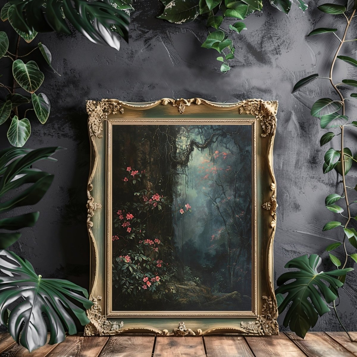 Dark Tropical Forest Print - Gothic Wall Art - Everything Pixel