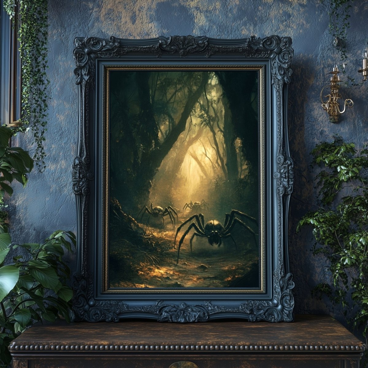 Enchanted Forest Spider Wall Art Print - Gothic Fantasy Decor - Everything Pixel