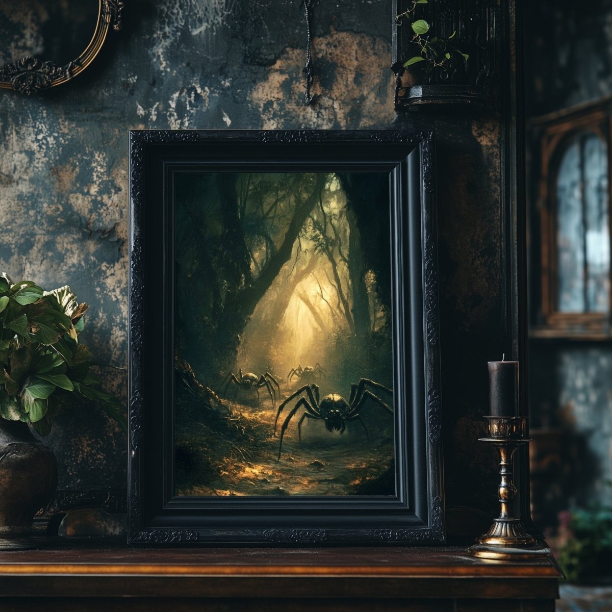 Enchanted Forest Spider Wall Art Print - Gothic Fantasy Decor - Everything Pixel