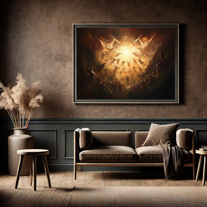 Ethereal Souls Ascension Wall Art Print – Angelic Transformation & Celestial Light Artwork - Everything Pixel