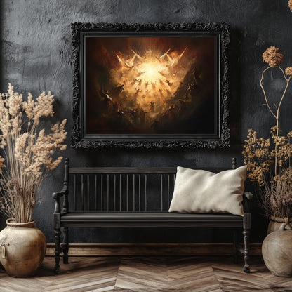 Ethereal Souls Ascension Wall Art Print – Angelic Transformation & Celestial Light Artwork - Everything Pixel