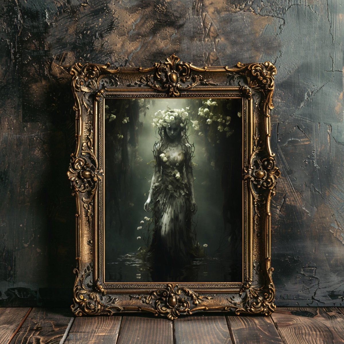 Goddess of Water Gothic Wall Art Dark Vintage Dark Academia Print Dark Aesthetic Room Decor Gothic Occult Witchcraft Print Paper Poster Print - Everything Pixel