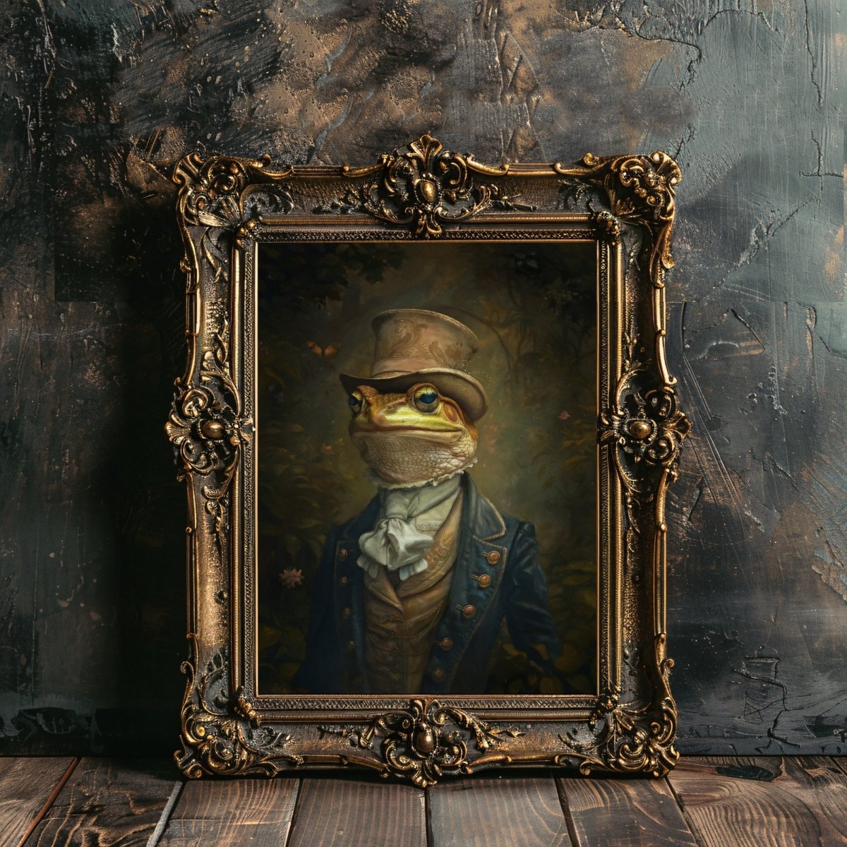 Gothic Noble Frog Victorian Portrait Wall Art Print - Everything Pixel