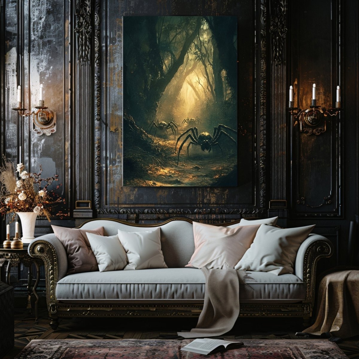 Gothic Spider Enchanted Forest Canvas Print - Fantasy Artwork - Everything Pixel