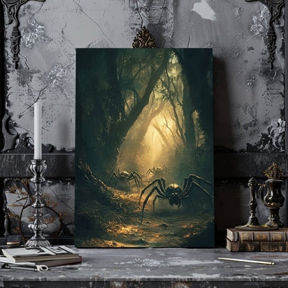 Gothic Spider Enchanted Forest Canvas Print - Fantasy Artwork - Everything Pixel