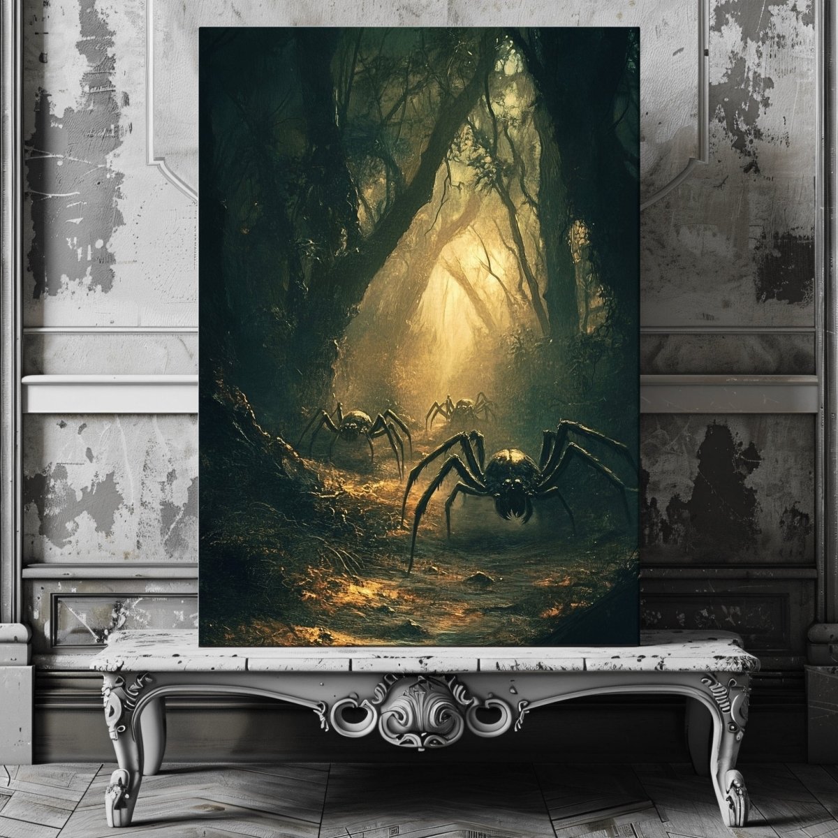 Gothic Spider Enchanted Forest Canvas Print - Fantasy Artwork - Everything Pixel