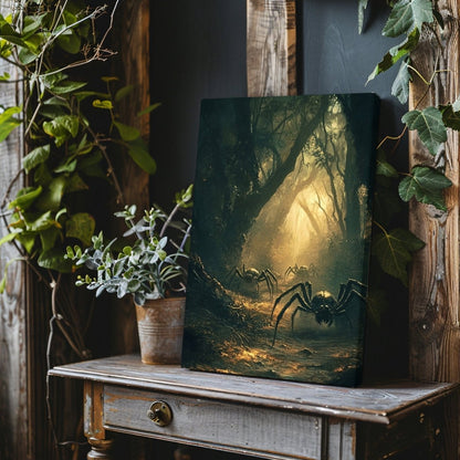 Gothic Spider Enchanted Forest Canvas Print - Fantasy Artwork - Everything Pixel