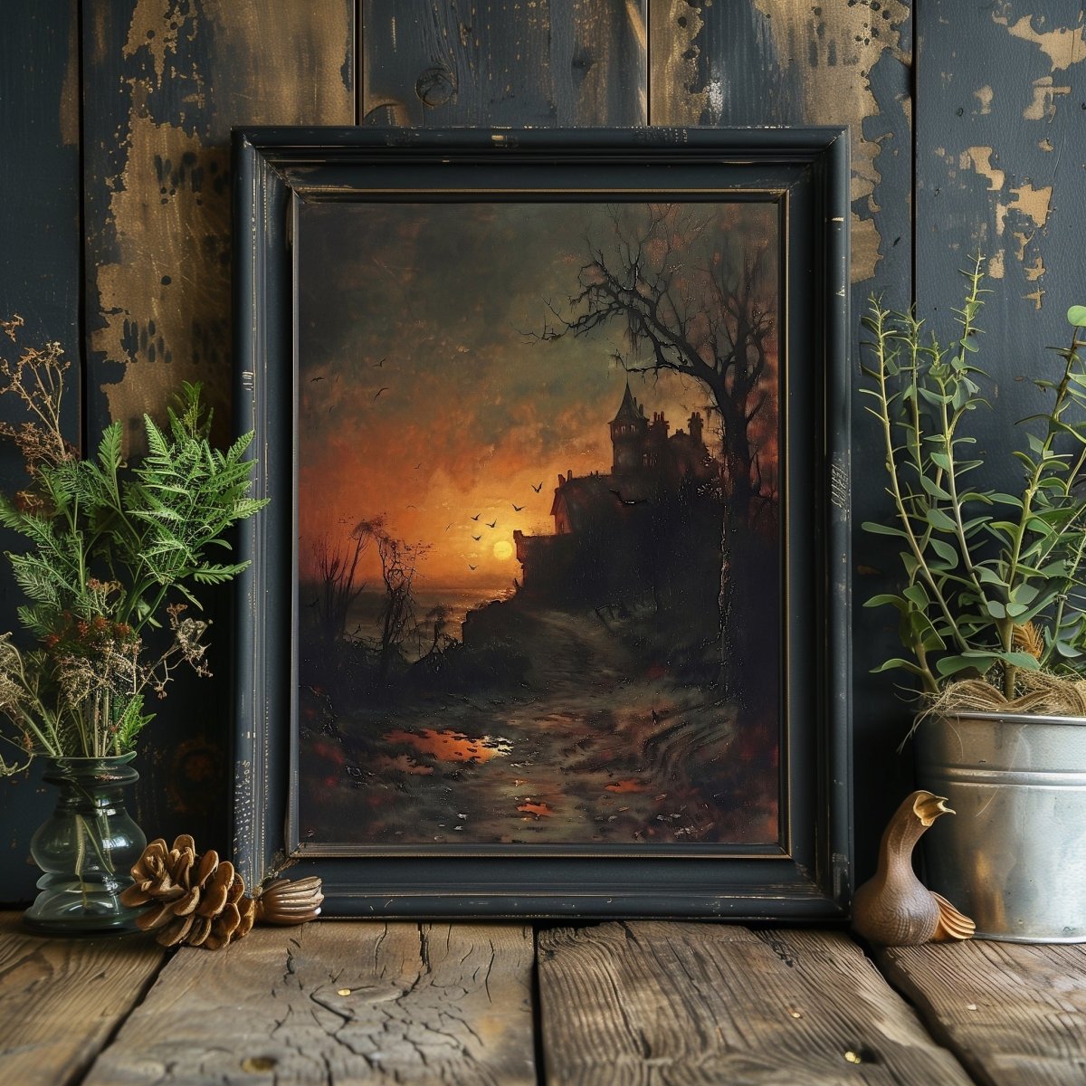 Haunted Sunset Castle Wall Art Print – Everything Pixel