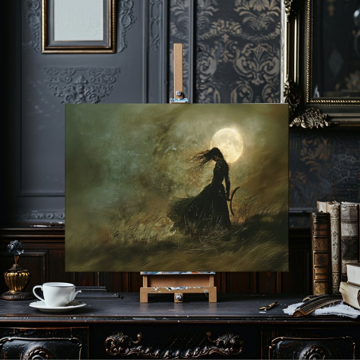 Hekate on Samhain Canvas Print - Witchcore Wall Art, Occult Greek Goddess - Everything Pixel