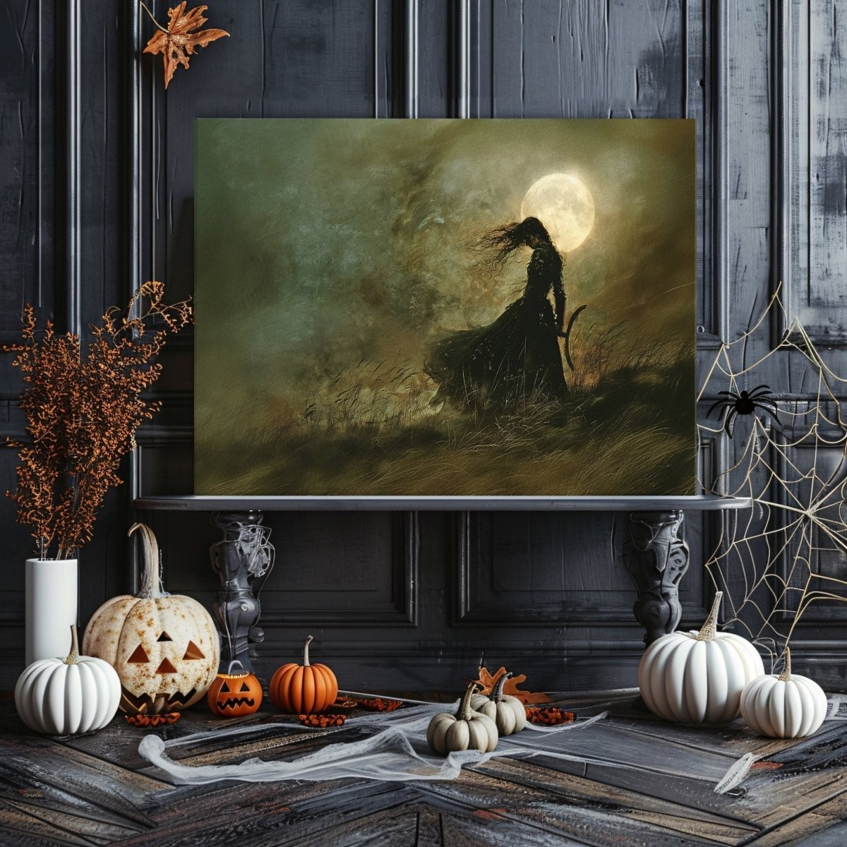 Hekate on Samhain Canvas Print - Witchcore Wall Art, Occult Greek Goddess - Everything Pixel