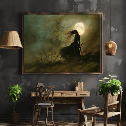 Hekate on Samhain Wall Art Print - Witchcore Wall Art, Occult Greek Goddess - Everything Pixel