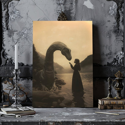 Magical Encounter with Nessie Canvas Print - Vintage Loch Ness Photography - Everything Pixel