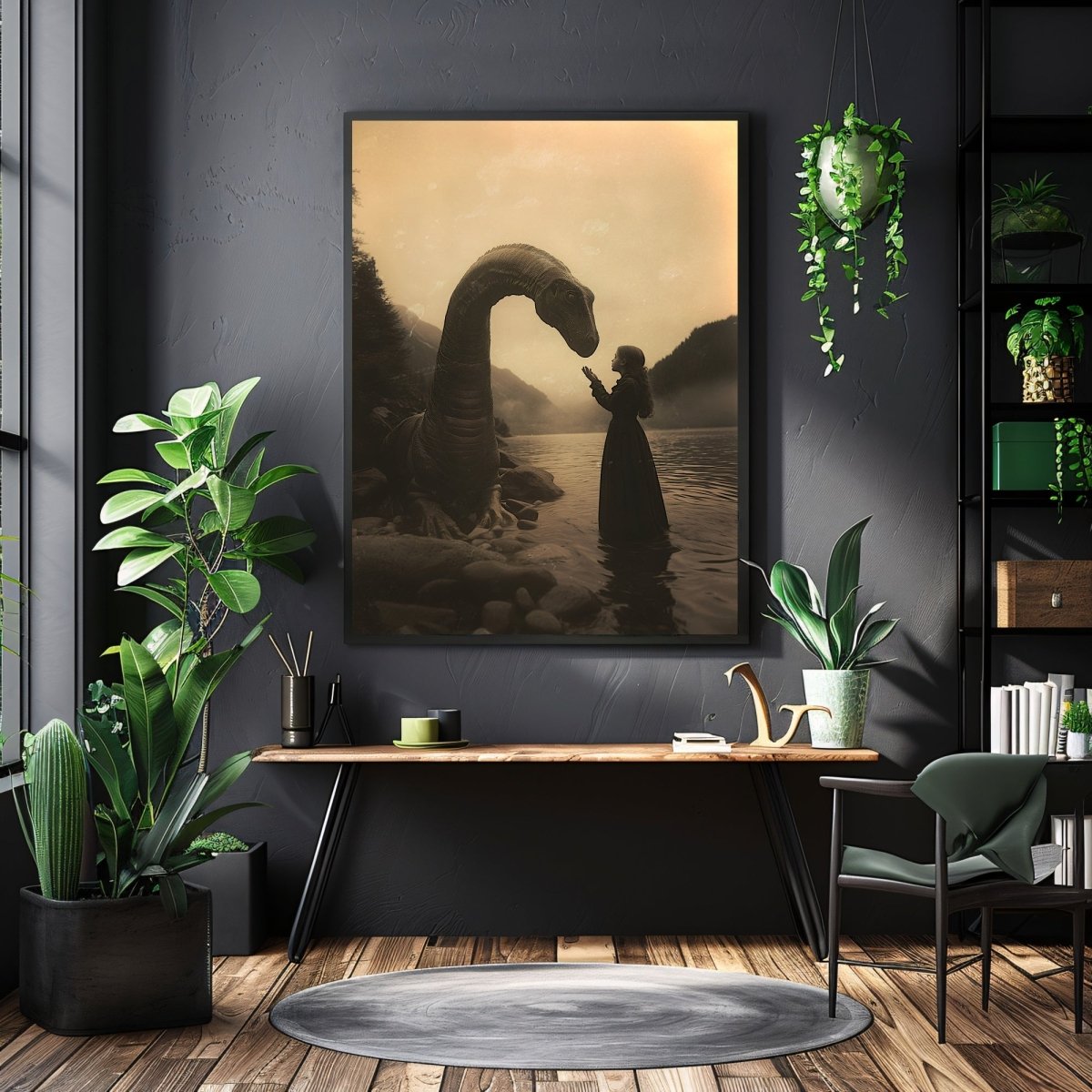 Magical Encounter with Nessie Wall Art Print - Vintage Loch Ness Photography - Everything Pixel