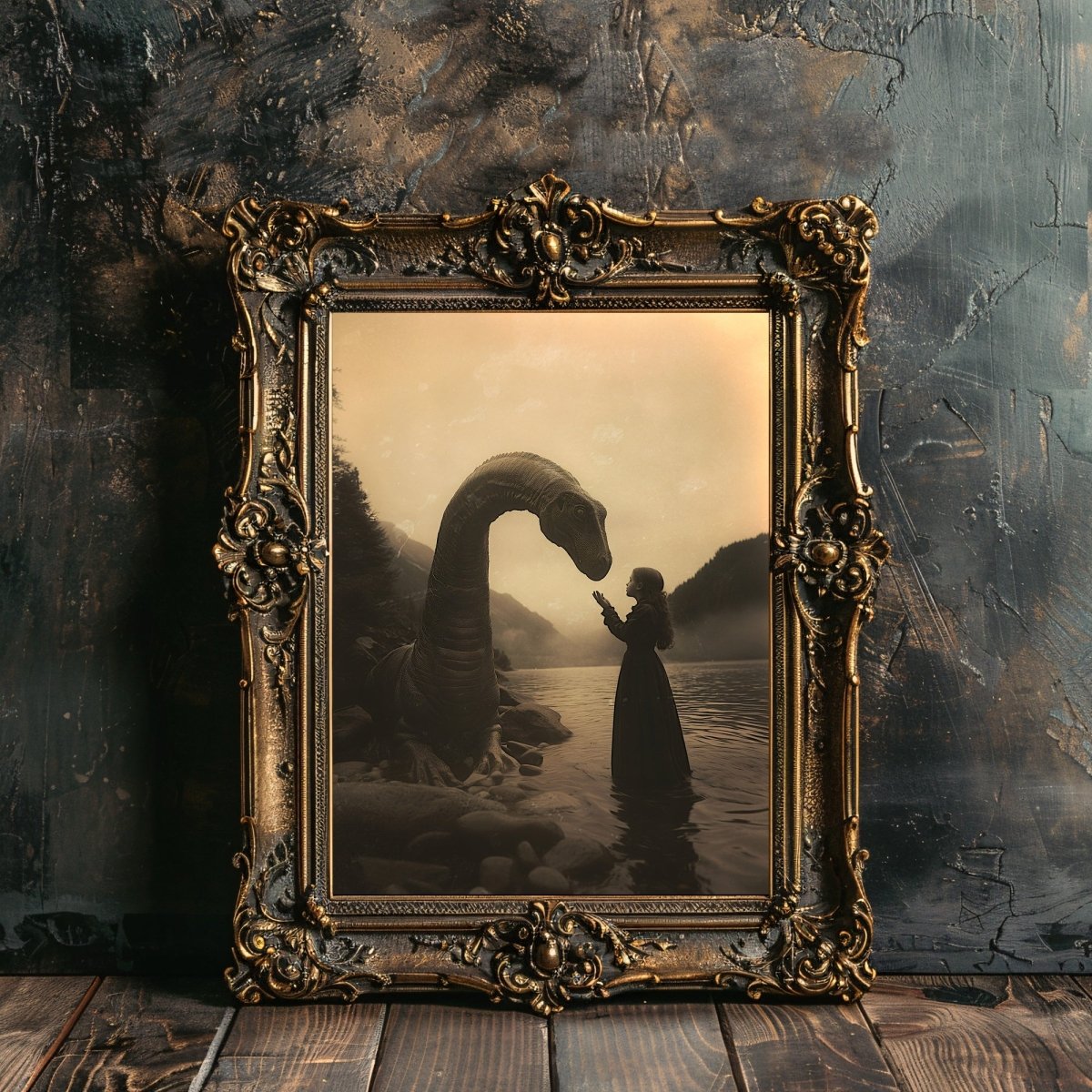 Magical Encounter with Nessie Wall Art Print - Vintage Loch Ness Photography - Everything Pixel