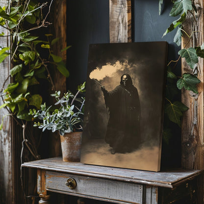 Mysterious Dark Wizard Canvas Print - Gothic Witchcore Fantasy Art - Everything Pixel