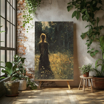 Ostara Goddess Canvas Print - Wildflowers & Sunrise, Pagan Celtic Mythology - Everything Pixel