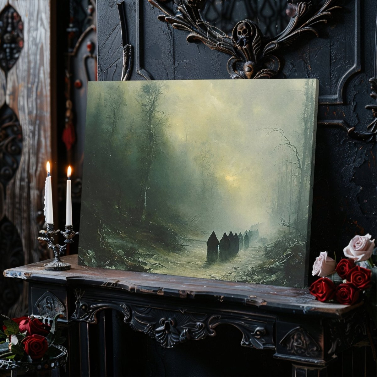 Procession in Misty Forest - Canvas Print - Everything Pixel