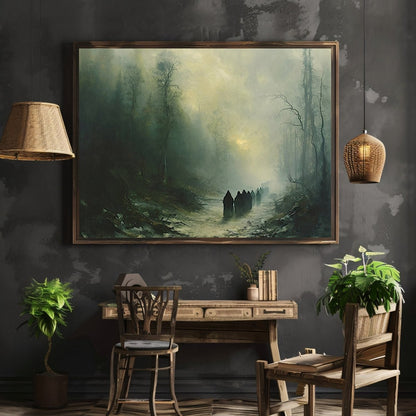 Procession in Misty Forest - Wall Art Print - Everything Pixel