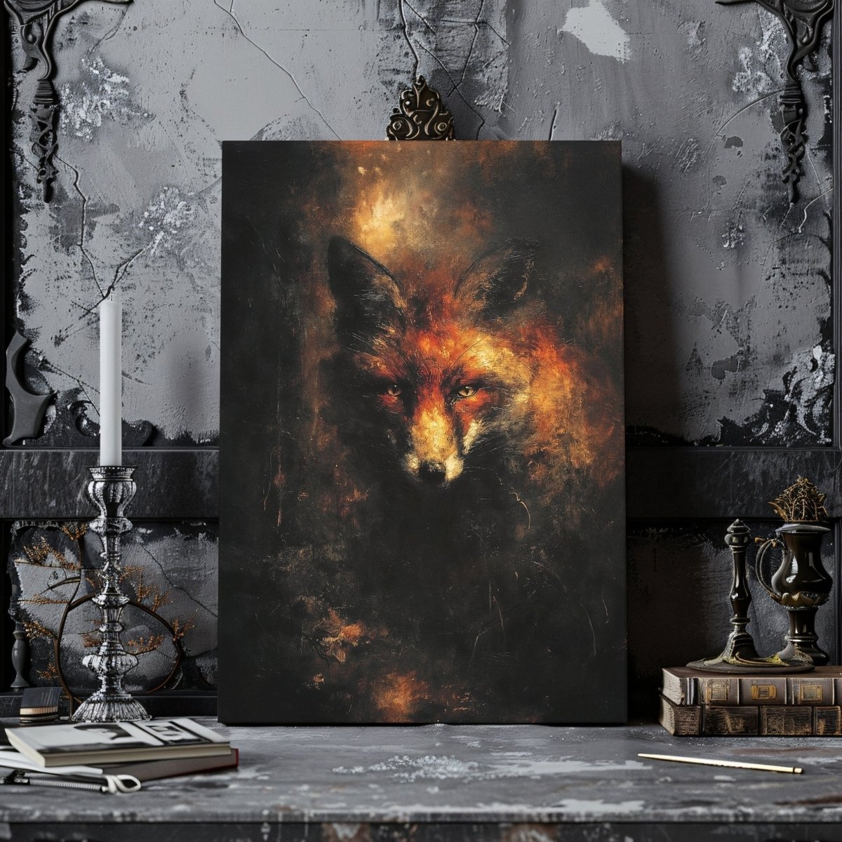 Reynard Fox Canvas Print - Dark Folklore Fantasy Artwork - Everything Pixel