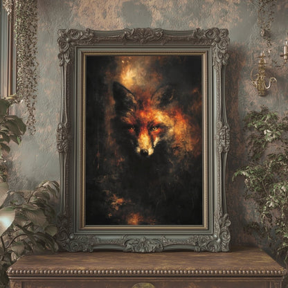 Reynard Fox Wall Art Print - Gothic Folklore Fantasy Decor - Everything Pixel