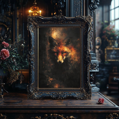 Reynard Fox Wall Art Print - Gothic Folklore Fantasy Decor - Everything Pixel