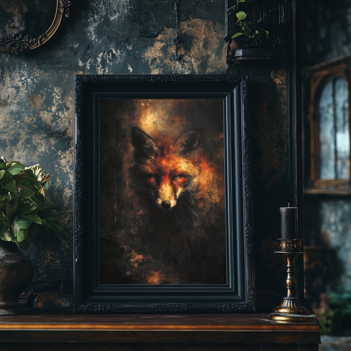 Reynard Fox Wall Art Print - Gothic Folklore Fantasy Decor - Everything Pixel