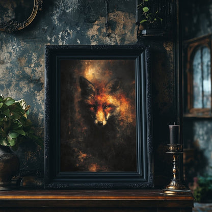 Reynard Fox Wall Art Print - Gothic Folklore Fantasy Decor - Everything Pixel