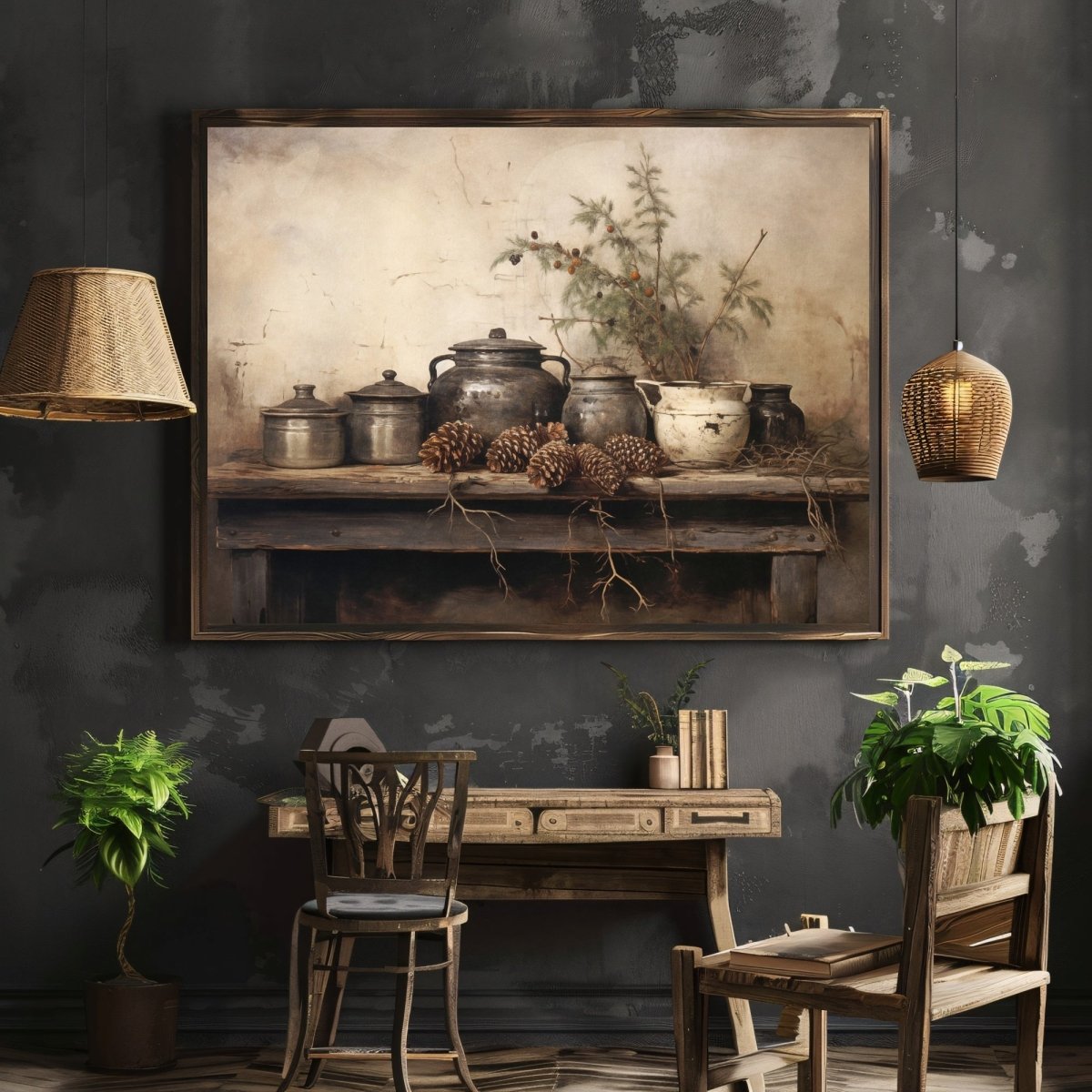 Rustic Still Life Wall Art Vintage Kitchen Still Life Artwork Rustic Christmas Print Country Kitchen Decor Moody Farmhouse Art Paper Poster Print - Everything Pixel