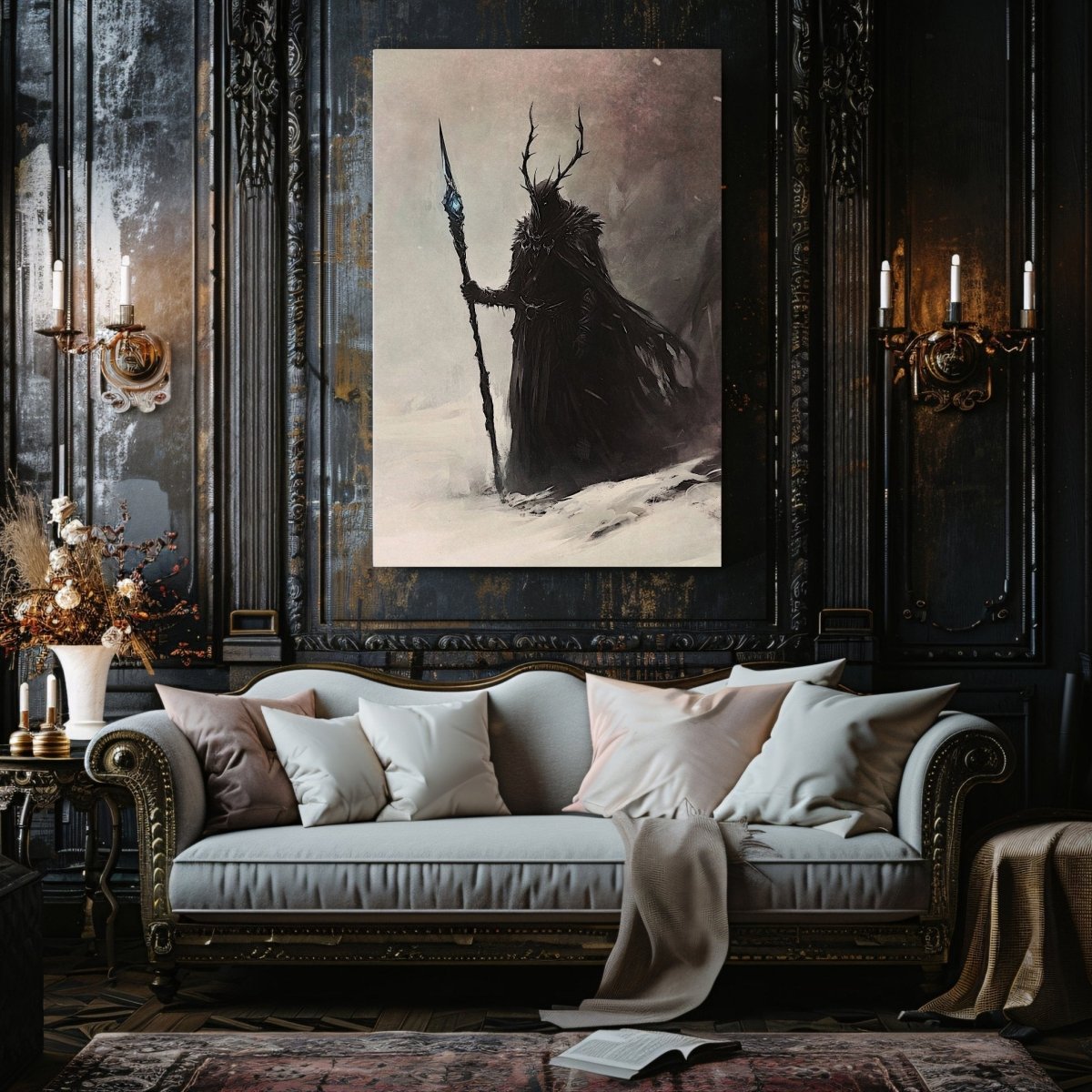 The God of Winter Canvas Print – Powerful Mystical Figure in a Snowy, Frozen Landscape - Everything Pixel