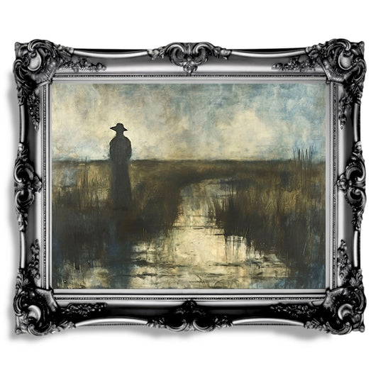 The Watcher in the Moody Swamp - Dark, Gothic Wall Art Print - Everything Pixel