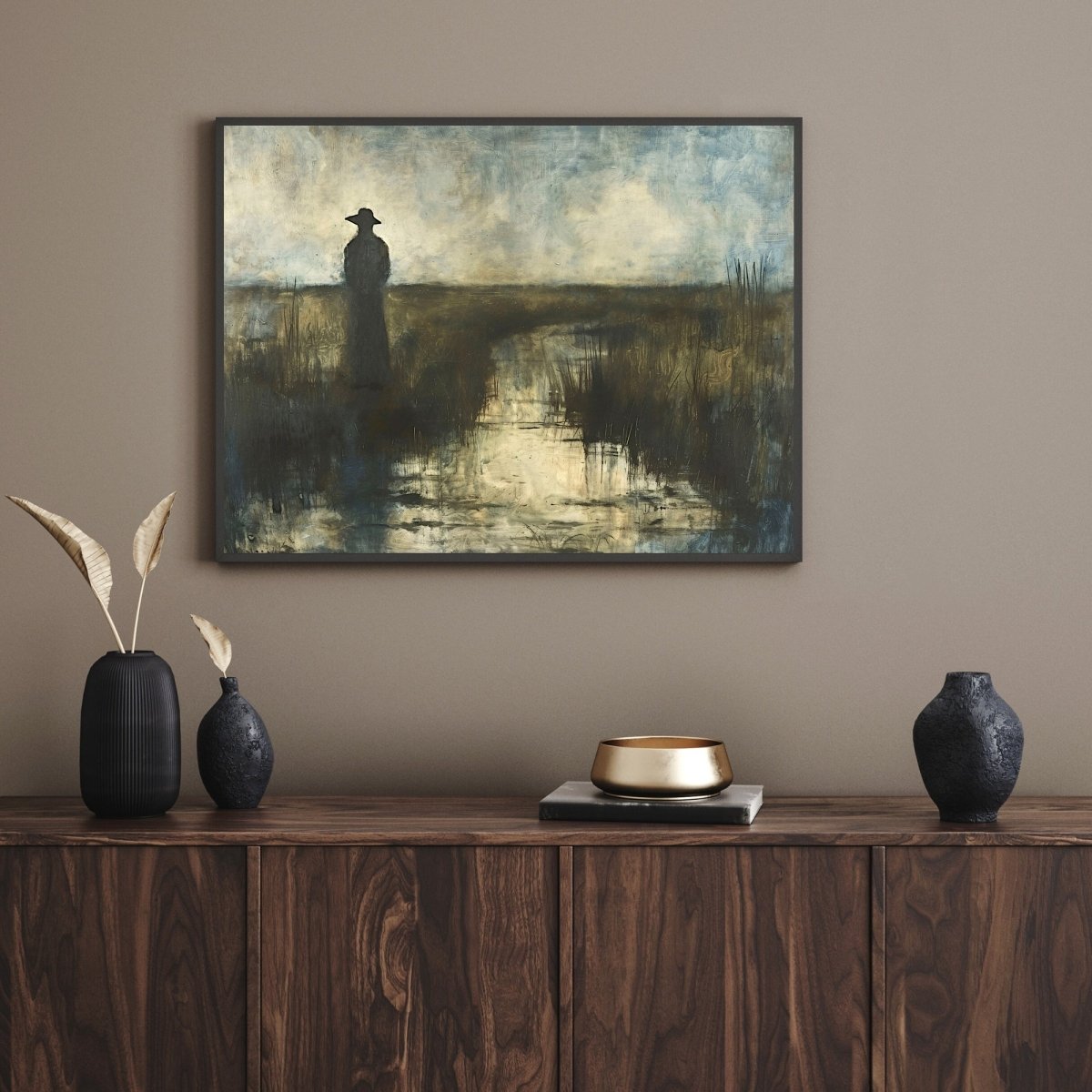 The Watcher in the Moody Swamp - Dark, Gothic Wall Art Print - Everything Pixel