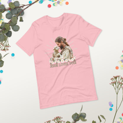 Jesus liebt dich – Aquarell-Lamm-T-Shirt